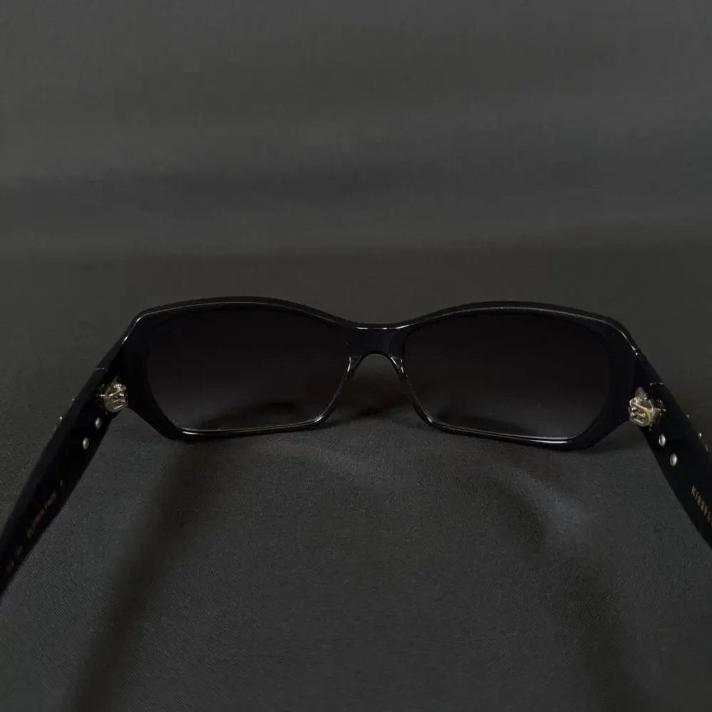 Kieselstein-Cord Butter Face 8K Black Acetate Blue Lens Sunglasses Japan RARE